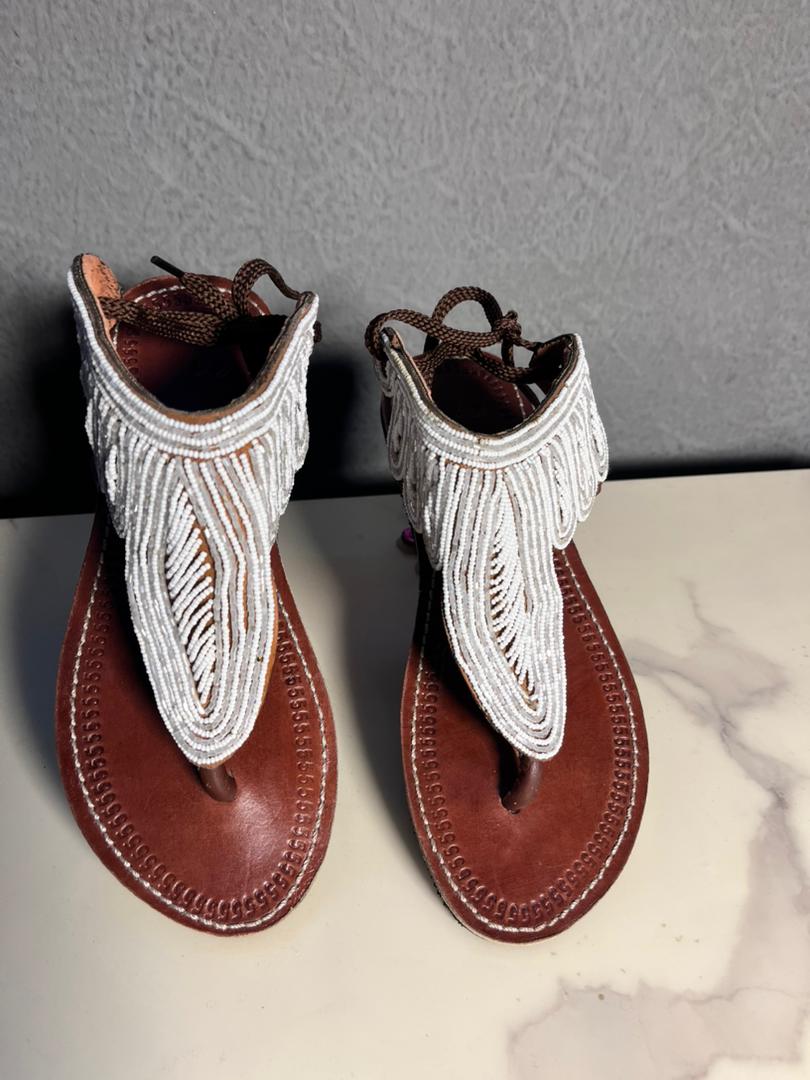 Maasai Sandals — Ivory White